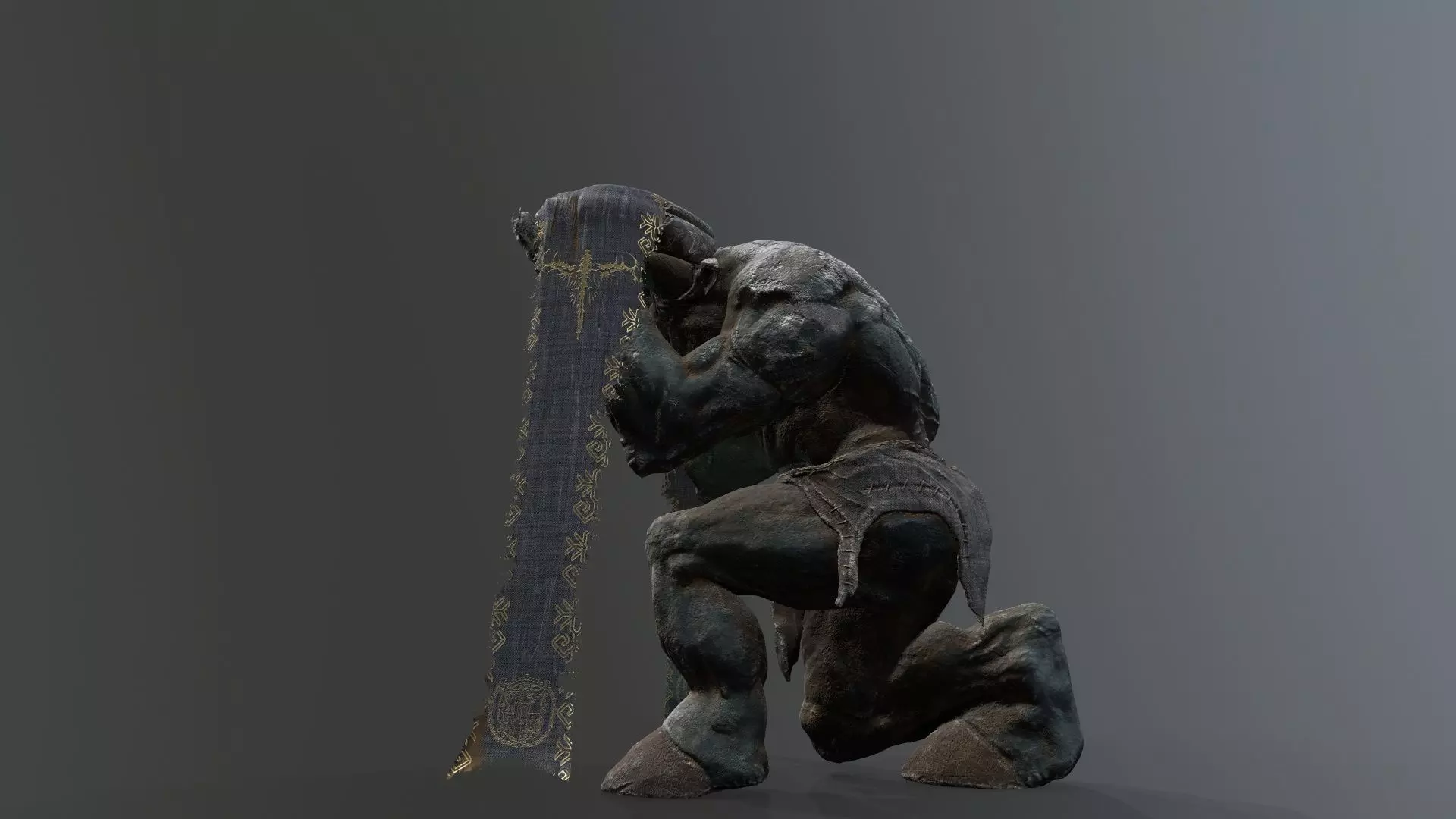 Minotaur Ruin Set Low-poly 3D model_12