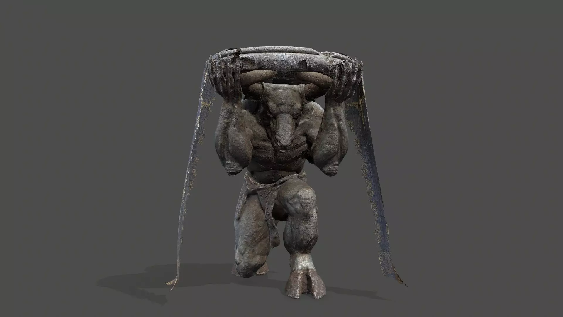 Minotaur Ruin Set Low-poly 3D model_21
