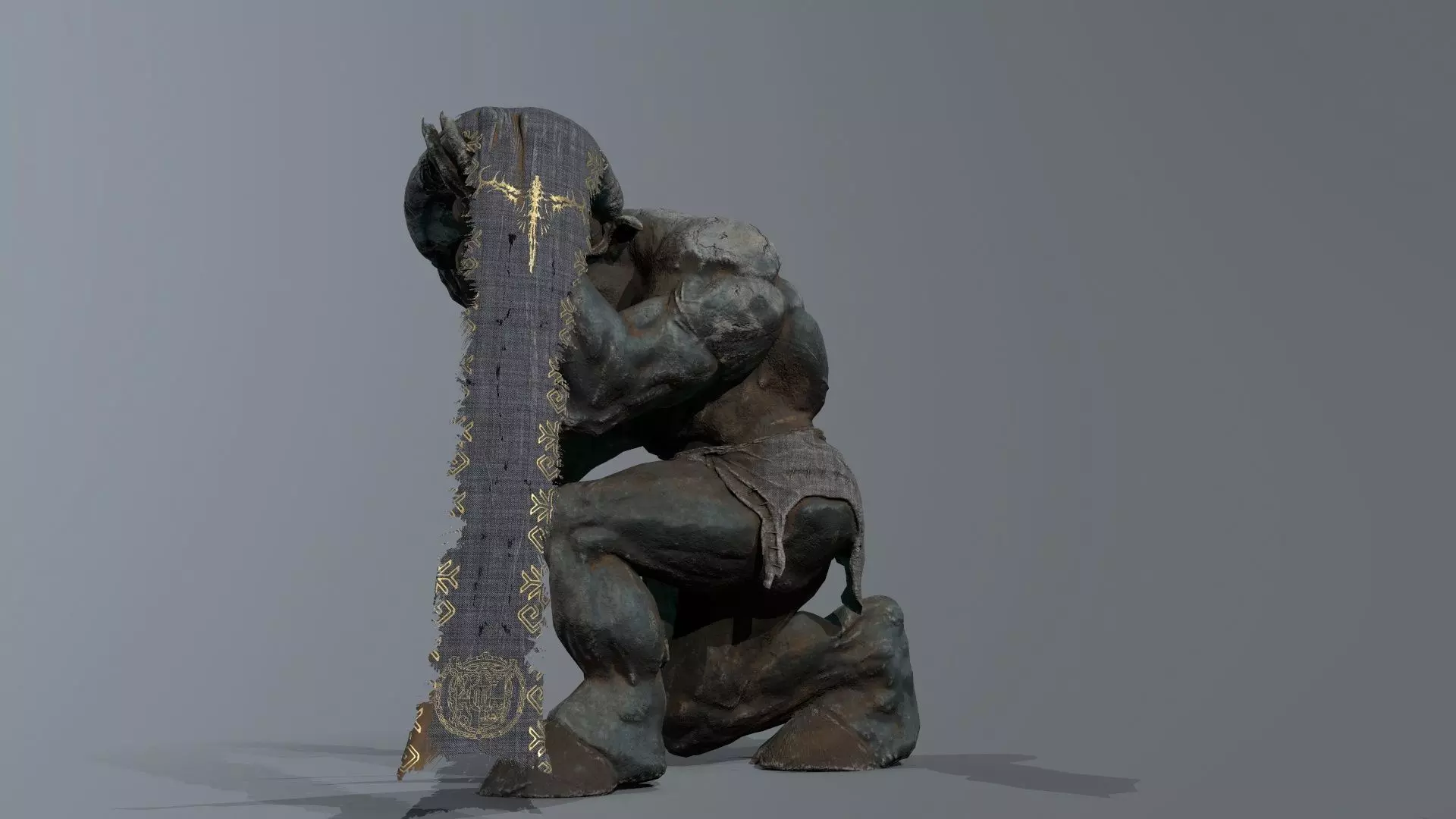 Minotaur Ruin Set Low-poly 3D model_5