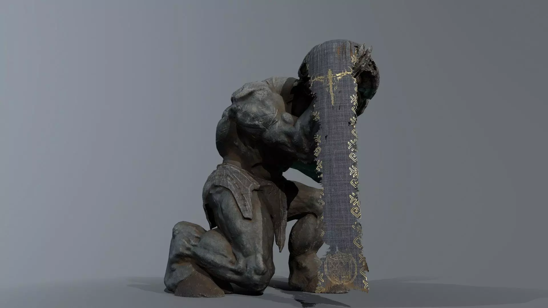 Minotaur Ruin Set Low-poly 3D model_7