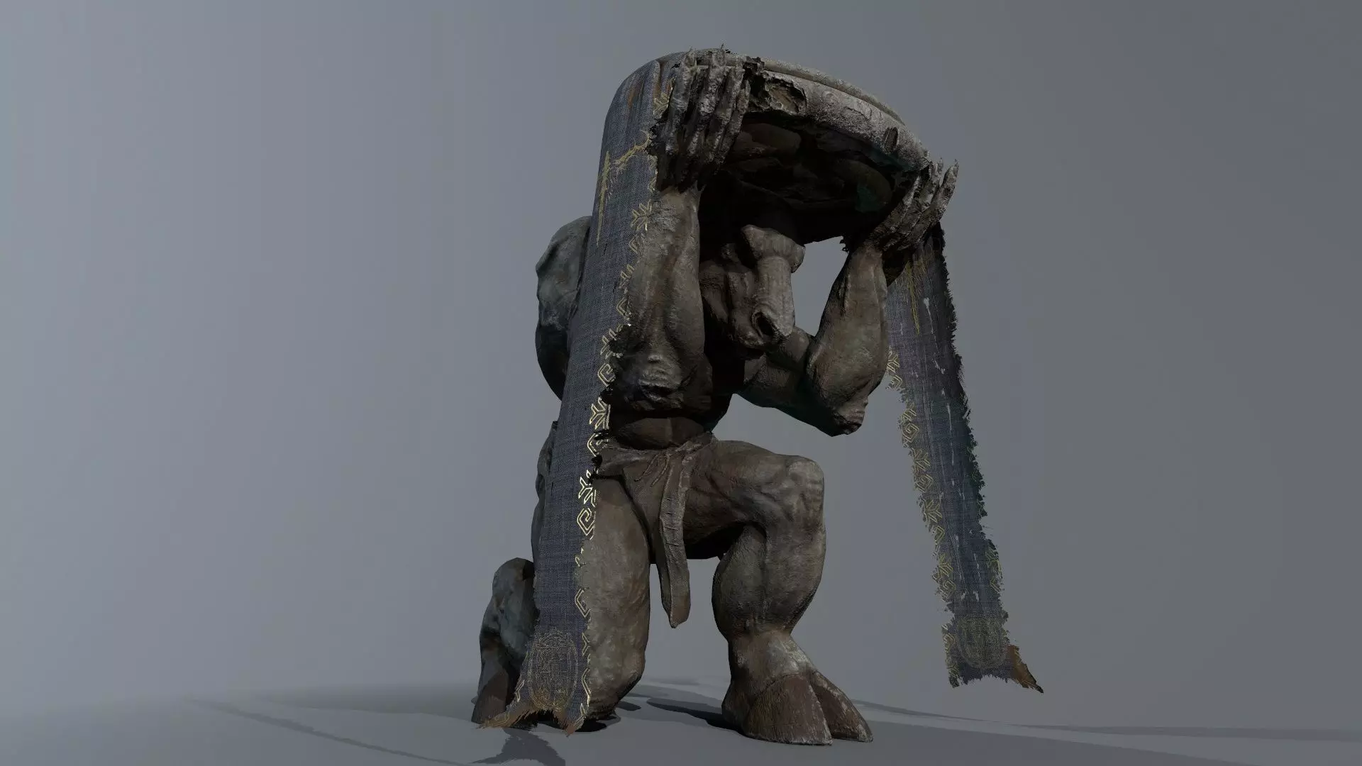 Minotaur Ruin Set Low-poly 3D model_4
