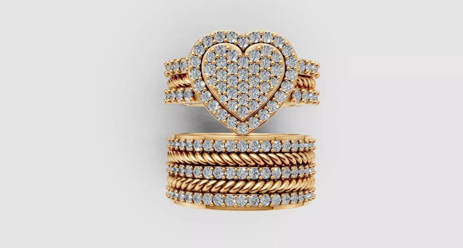 Heart Engagement Ring 3D print model