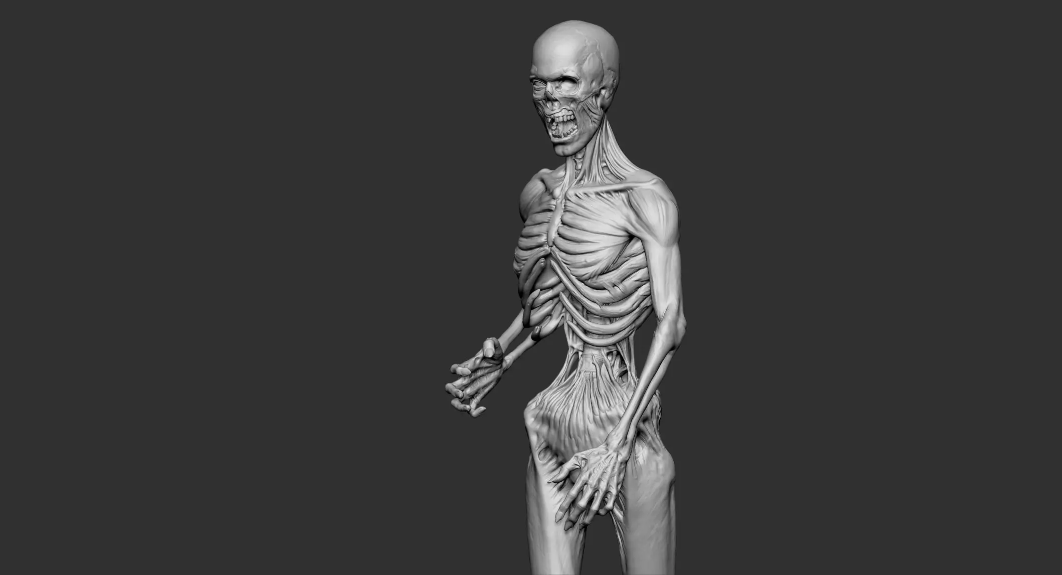 Zombie Creature High Poly 3D Model Basemesh 3D model_9