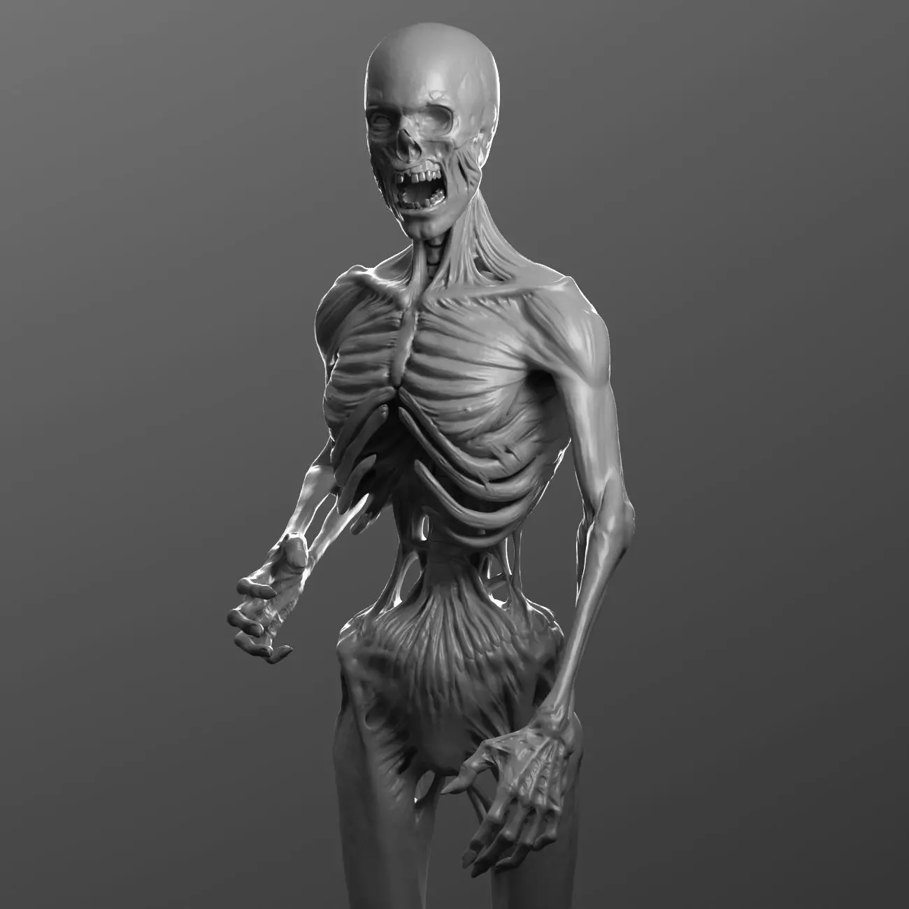 Zombie Creature High Poly 3D Model Basemesh 3D model_2