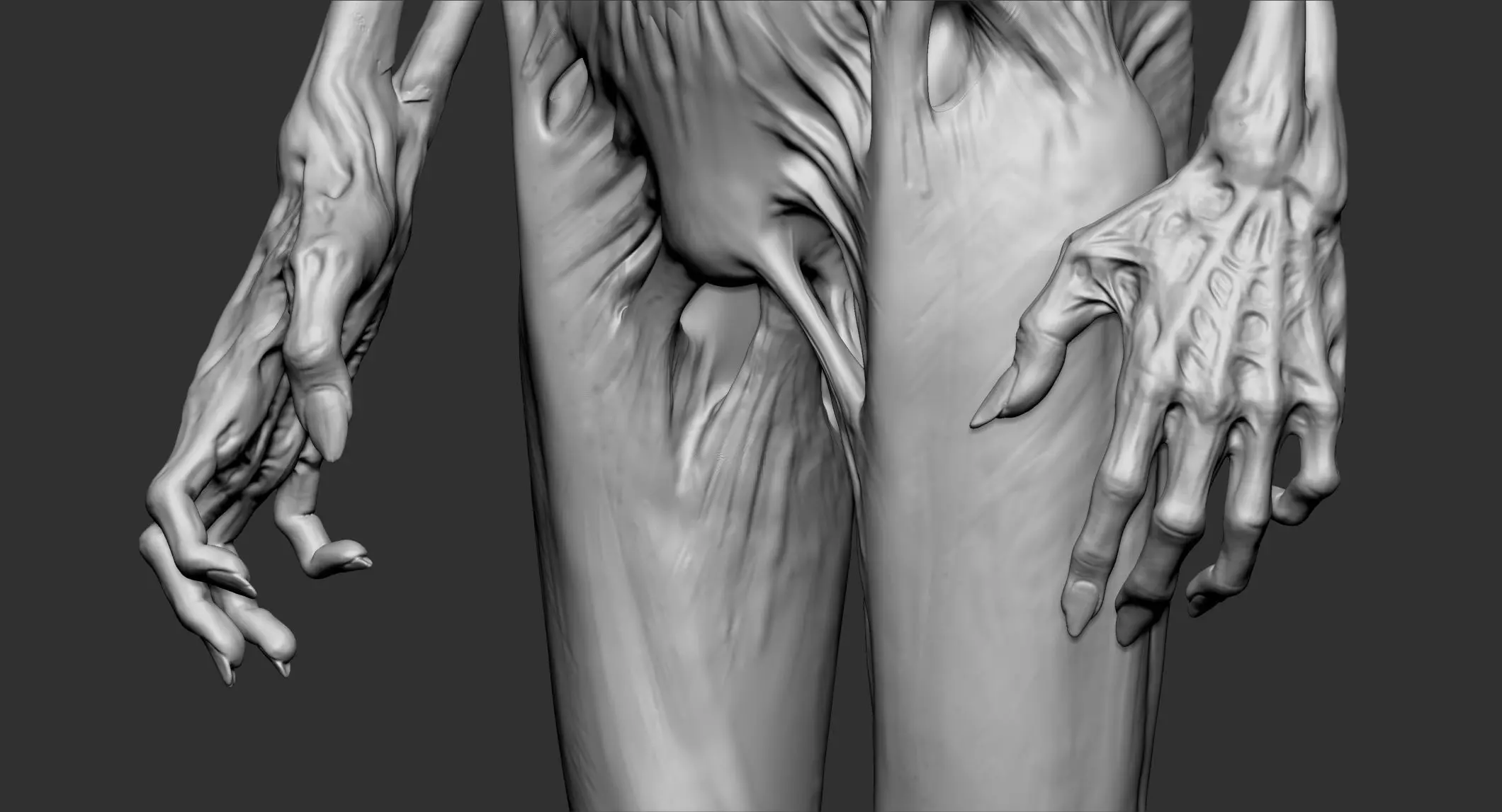 Zombie Creature High Poly 3D Model Basemesh 3D model_11