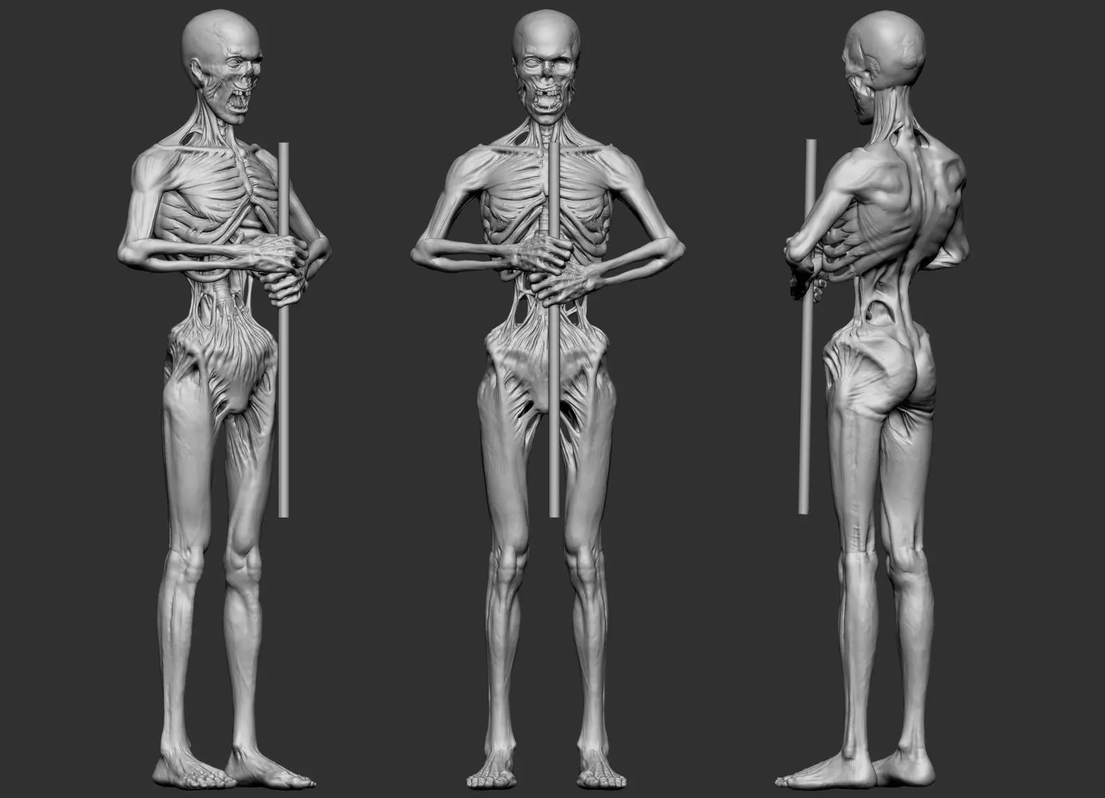 Zombie Creature High Poly 3D Model Basemesh 3D model_6