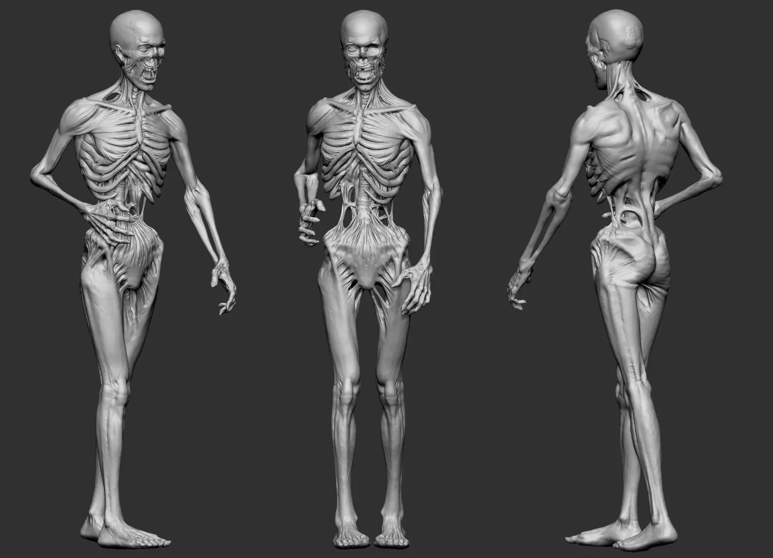 Zombie Creature High Poly 3D Model Basemesh 3D model_5