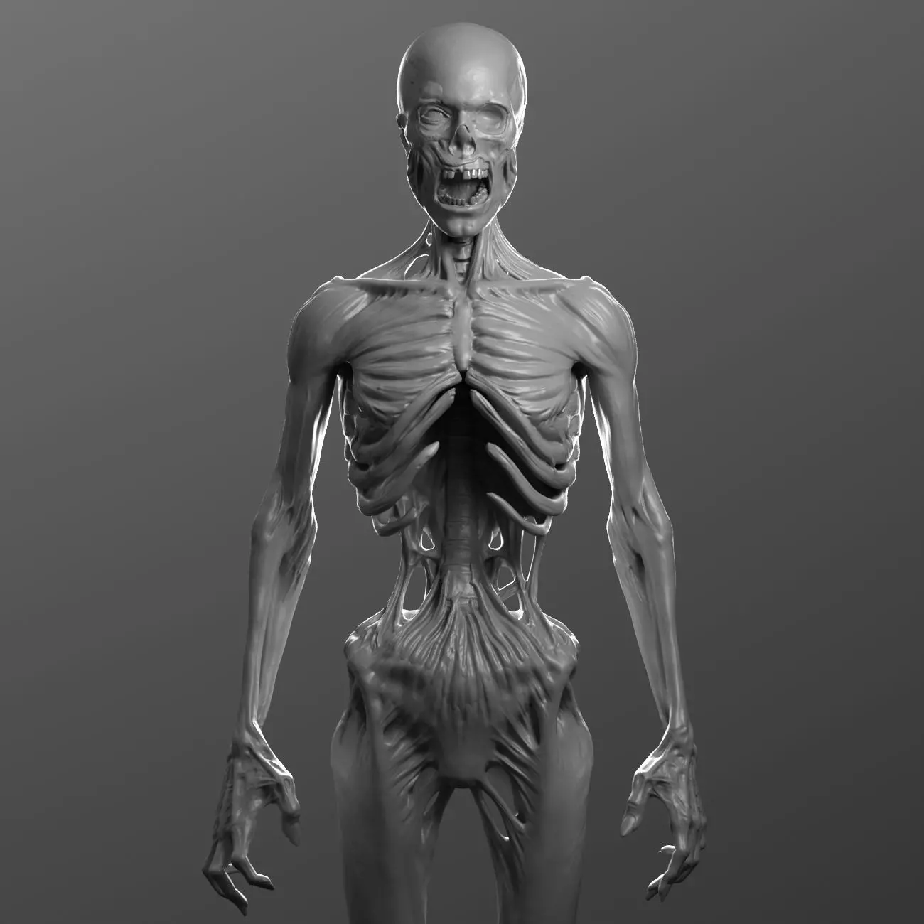 Zombie Creature High Poly 3D Model Basemesh 3D model_3