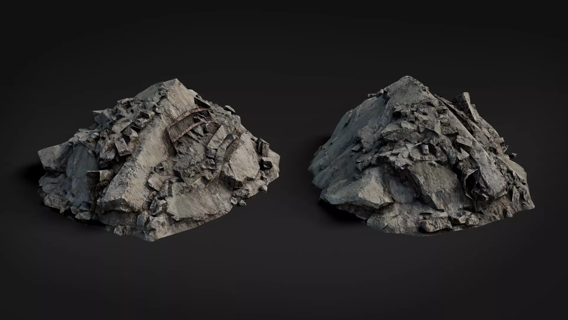 Broken Concrete Rubble Pack - 21 Assets PBR Game Ready Low-poly 3D model_7