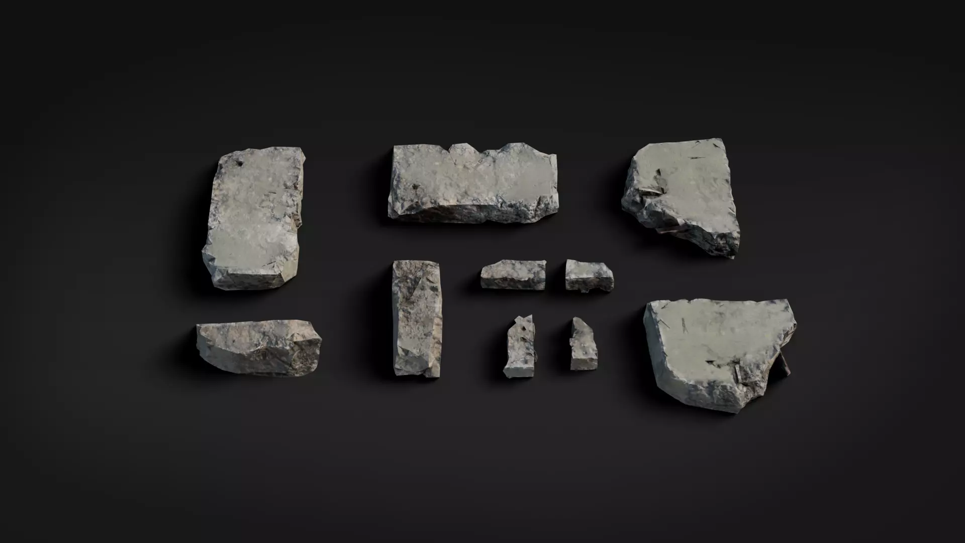 Broken Concrete Rubble Pack - 21 Assets PBR Game Ready Low-poly 3D model_14