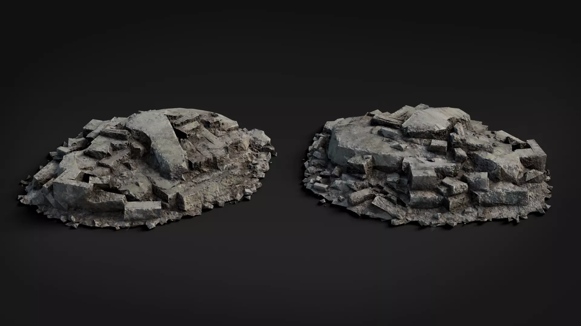 Broken Concrete Rubble Pack - 21 Assets PBR Game Ready Low-poly 3D model_10