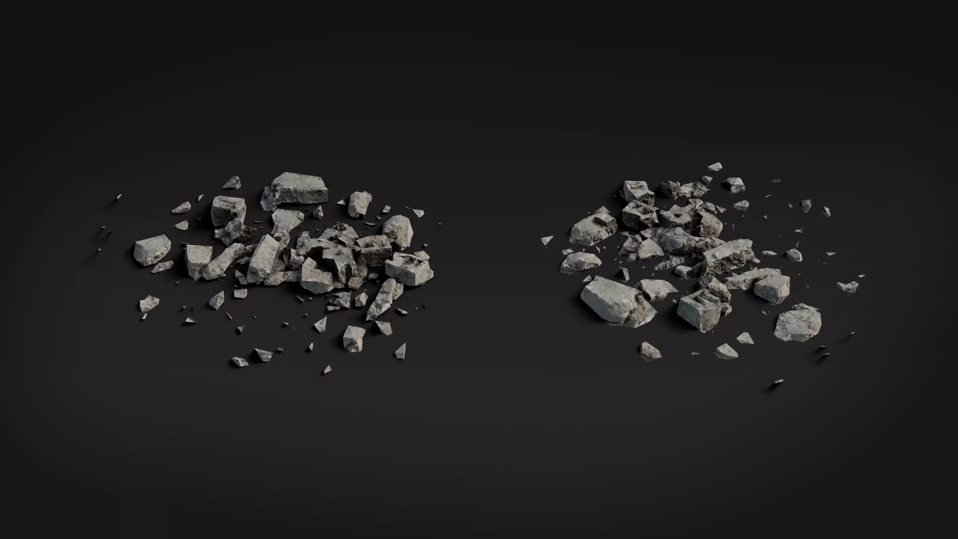 Broken Concrete Rubble Pack - 21 Assets PBR Game Ready Low-poly 3D model_12