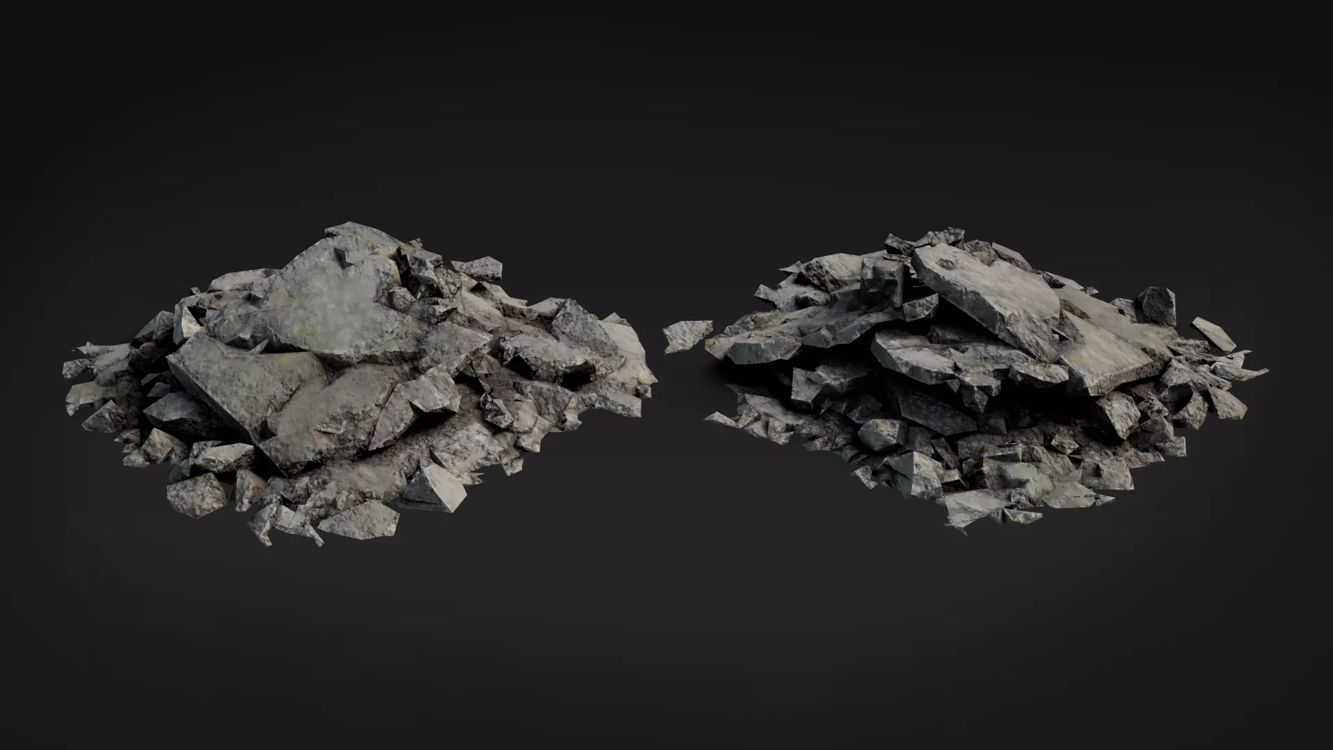 Broken Concrete Rubble Pack - 21 Assets PBR Game Ready Low-poly 3D model_5
