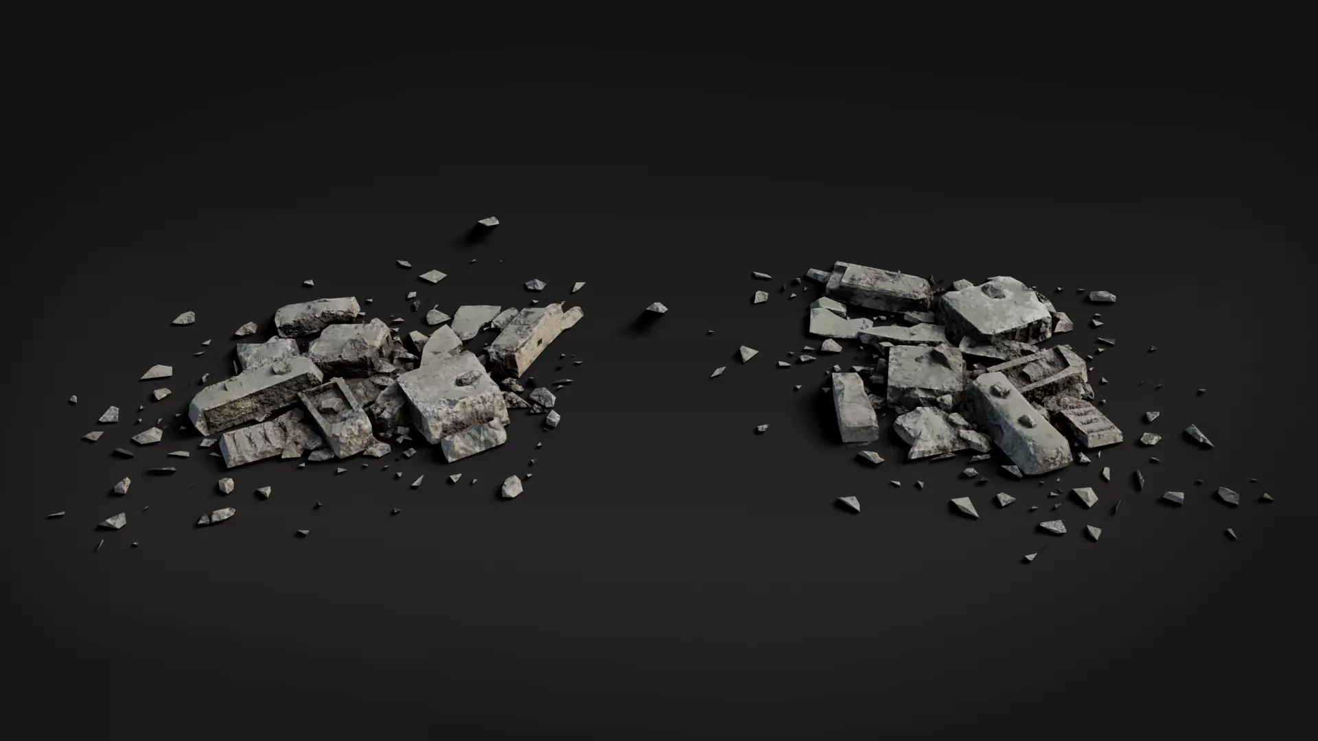 Broken Concrete Rubble Pack - 21 Assets PBR Game Ready Low-poly 3D model_8