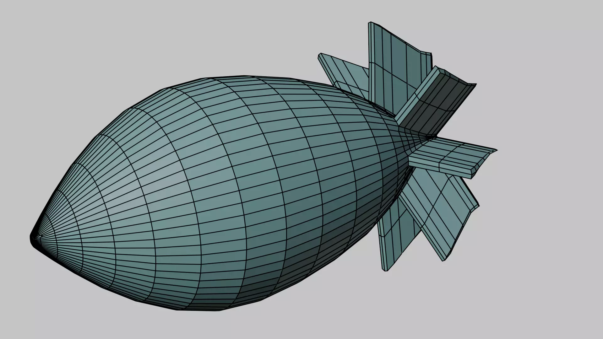 rocket Low-poly 3D model_6