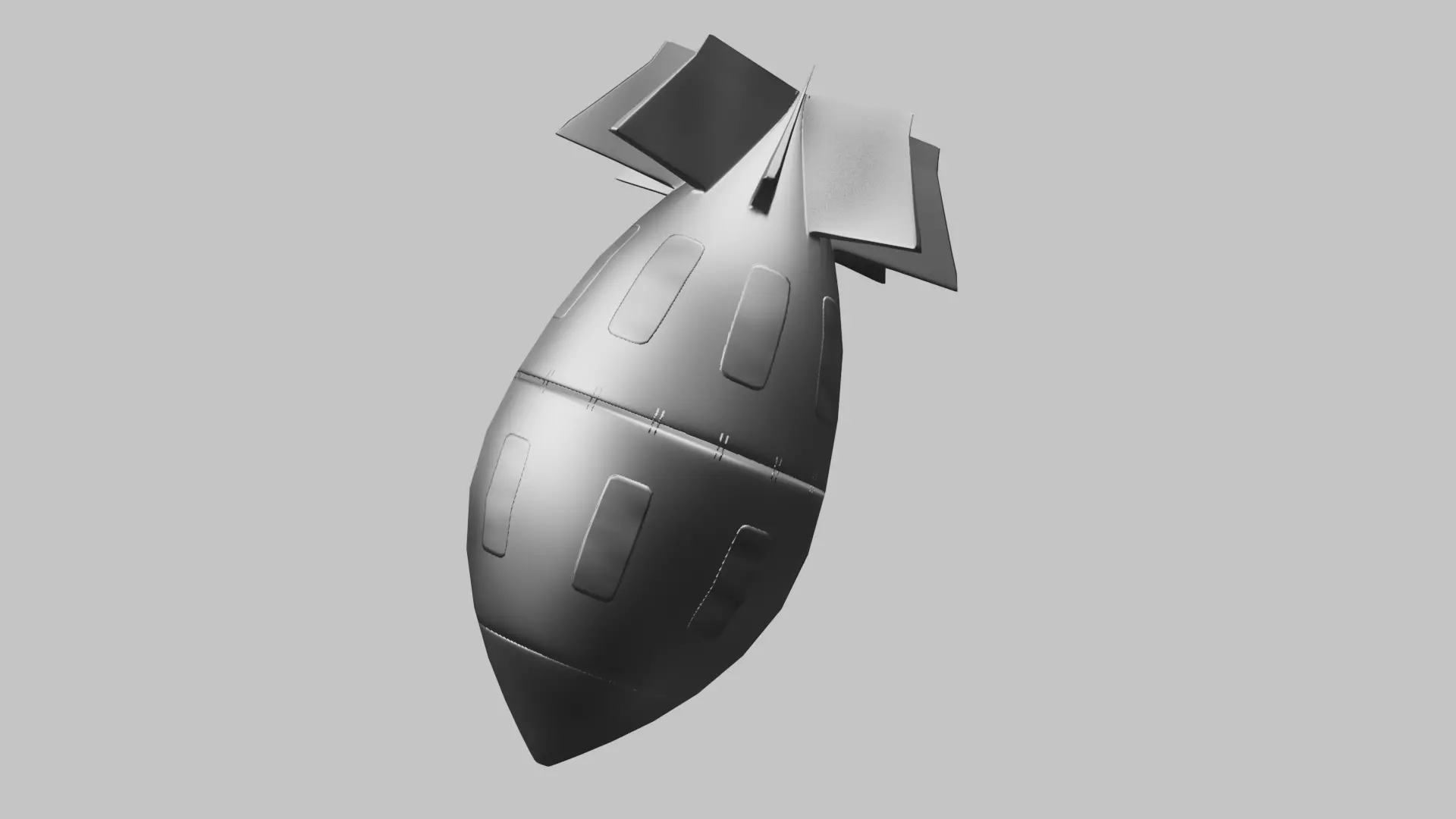 rocket Low-poly 3D model_1