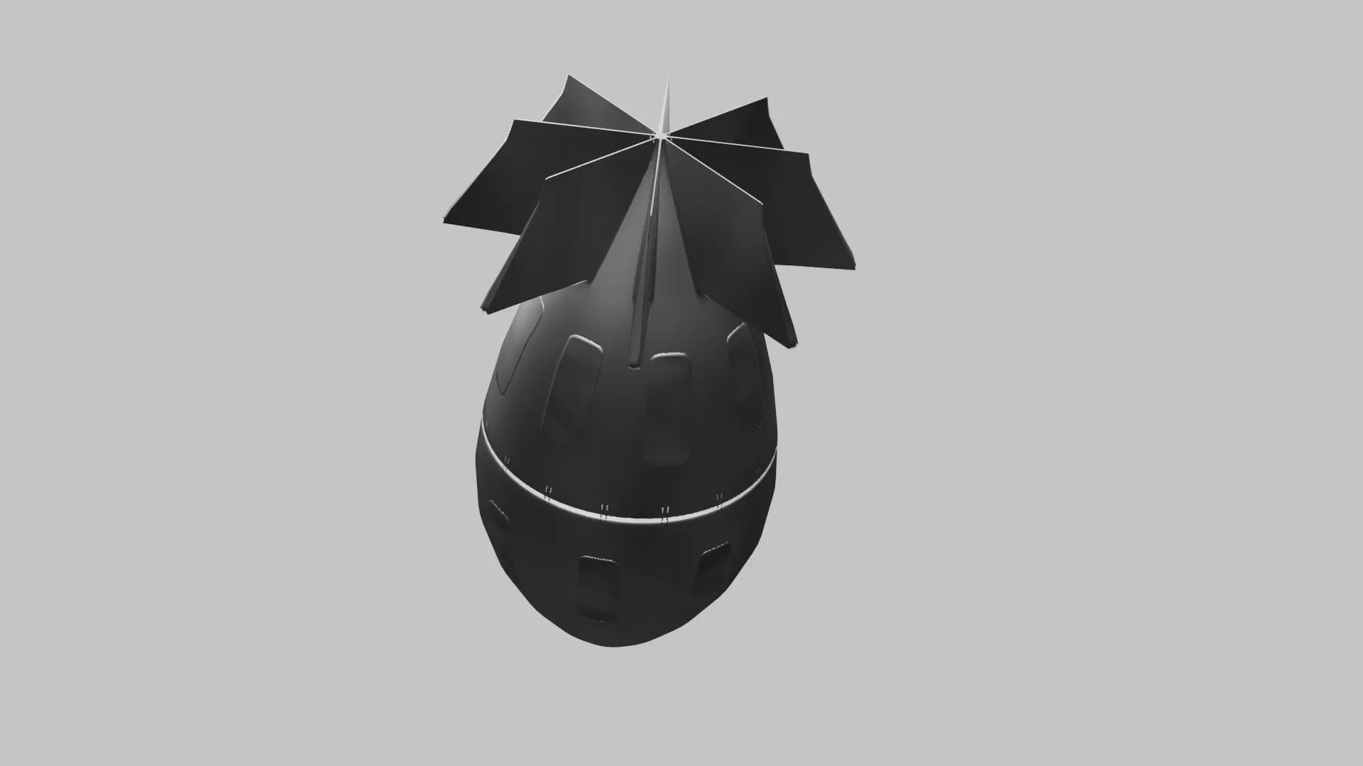 rocket Low-poly 3D model_2