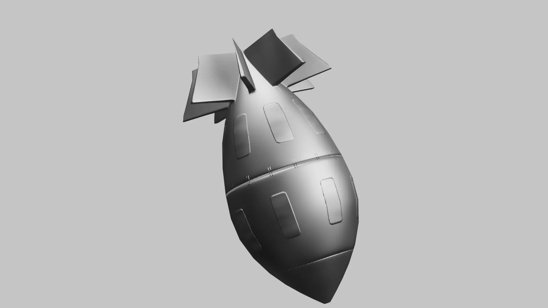 rocket Low-poly 3D model_3