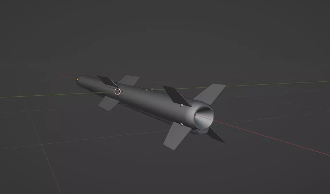 R-77M air-to-air missile Low-poly 3D model_3
