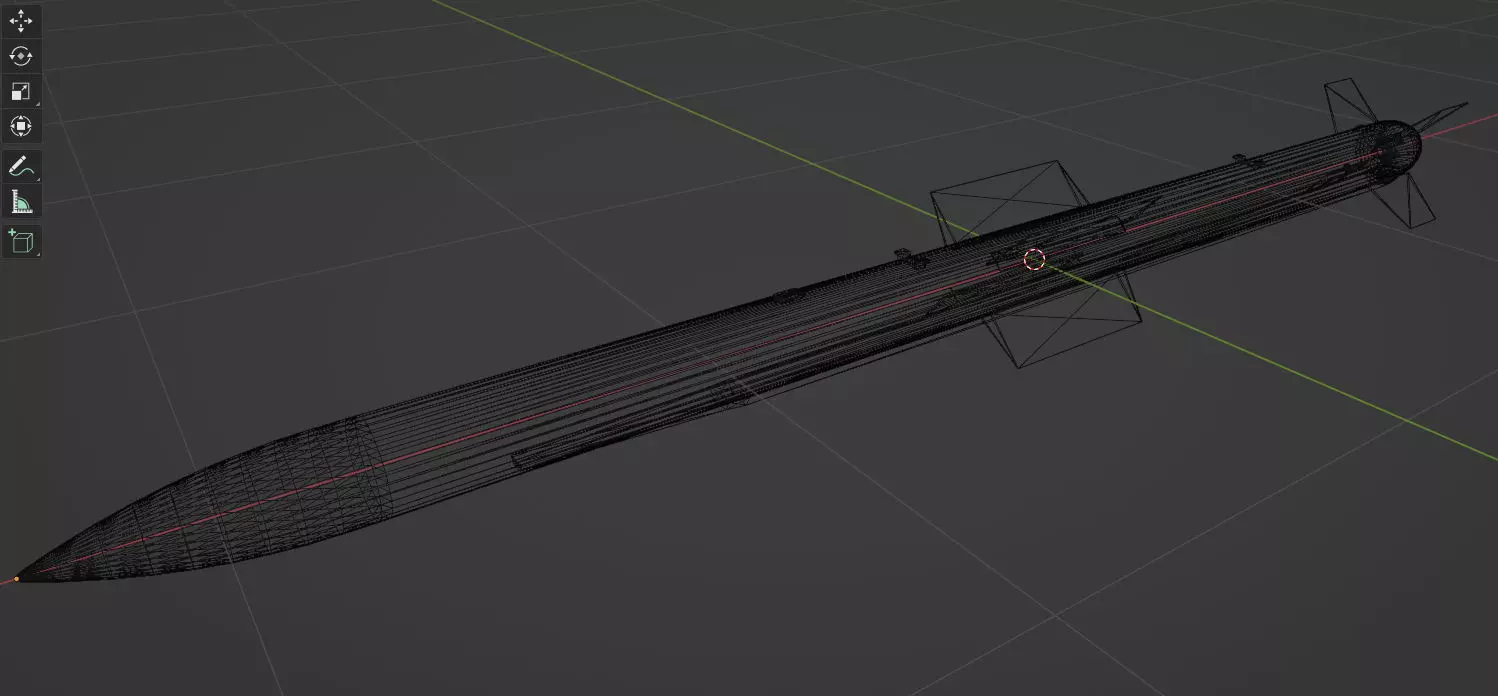 R-77M air-to-air missile Low-poly 3D model_1