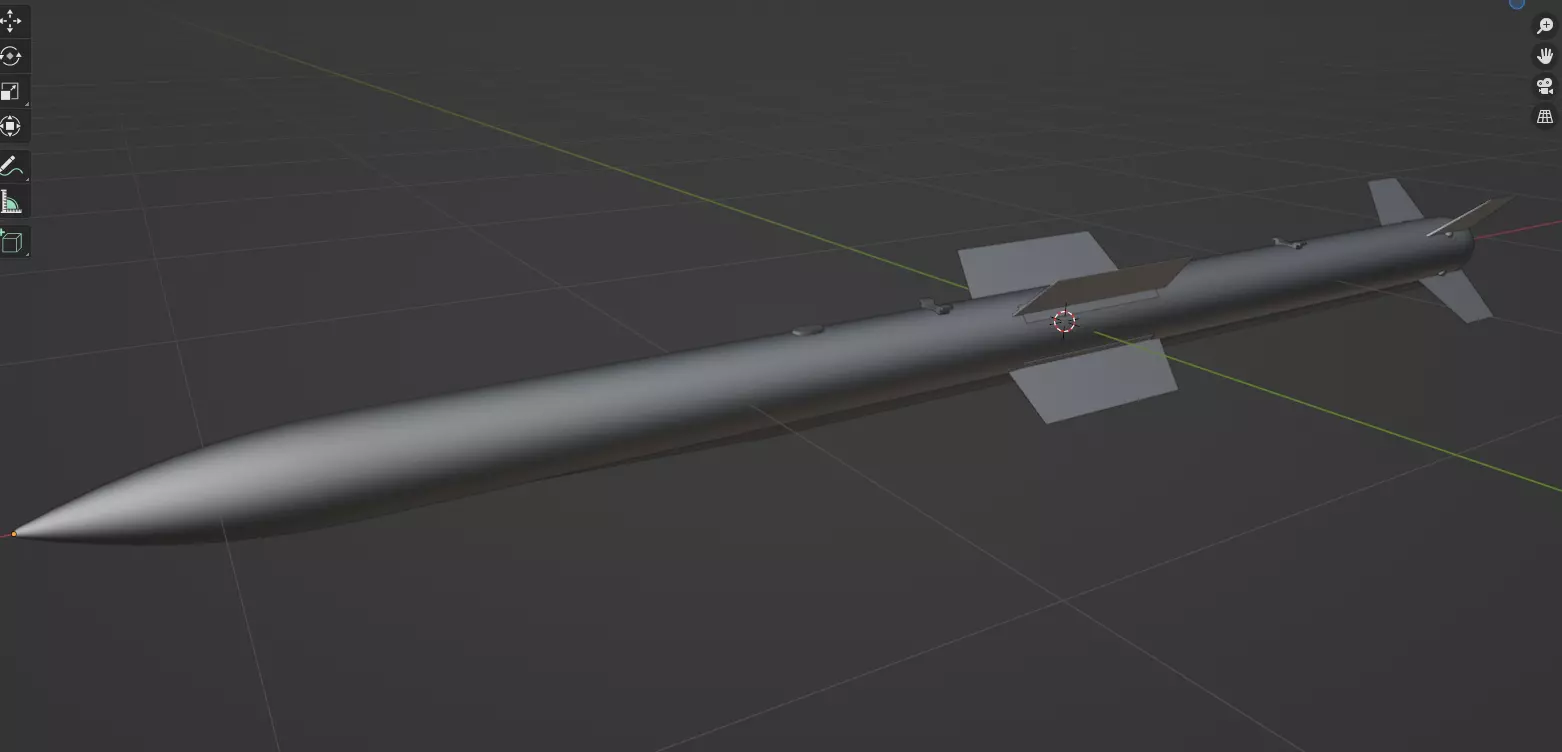 R-77M air-to-air missile Low-poly 3D model_0
