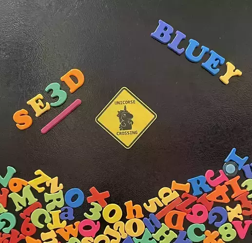 Unicorse Crossing Sign Funny Bluey Inspired Horse Crossing 3D print model