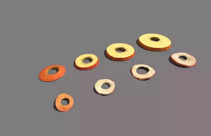 Apple rings preservation - dried and fresh Low-poly 3D model 4