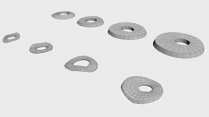 Apple rings preservation - dried and fresh Low-poly 3D model 3