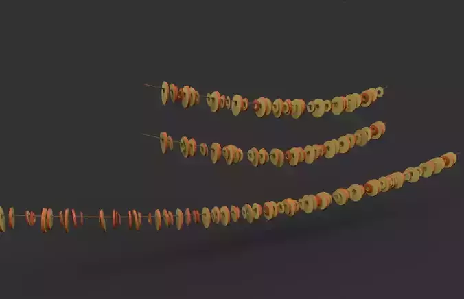 Apple rings preservation - dried and fresh Low-poly 3D model 5