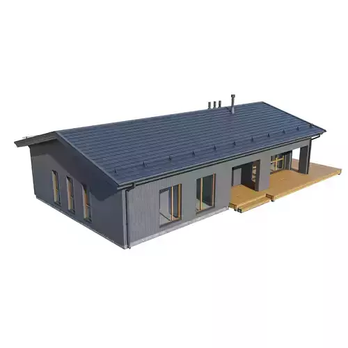 Alpine house Modo 3D model 6