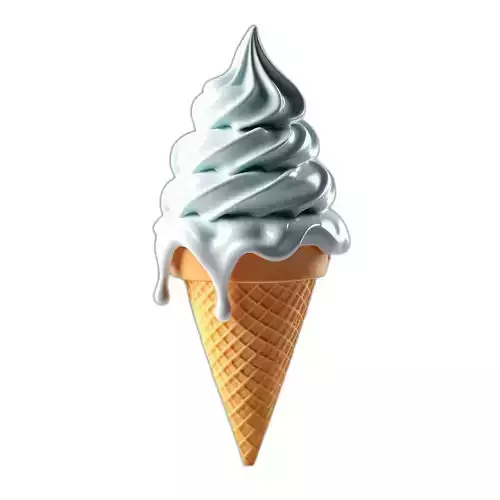 Realistic Melting Ice Cream Cone