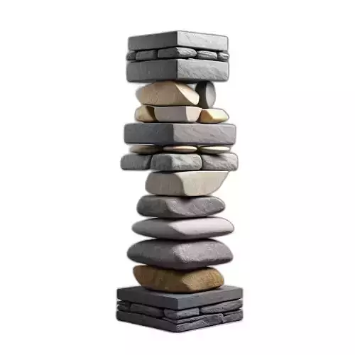Stacked Stones Cairn 3D Model