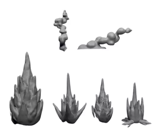 explosion fire and smoke effects pack perfect for military 3D print model_1