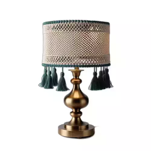 Elegant Macrame Table Lamp Low-poly 3D model
