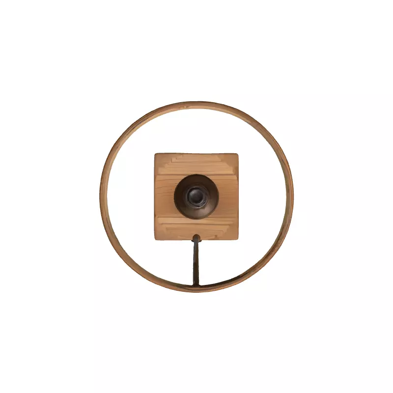 Rustic Table Lamp Burlap Shade Low-poly 3D model_8