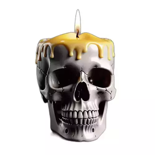 Realistic Skull Candle Halloween Decoration