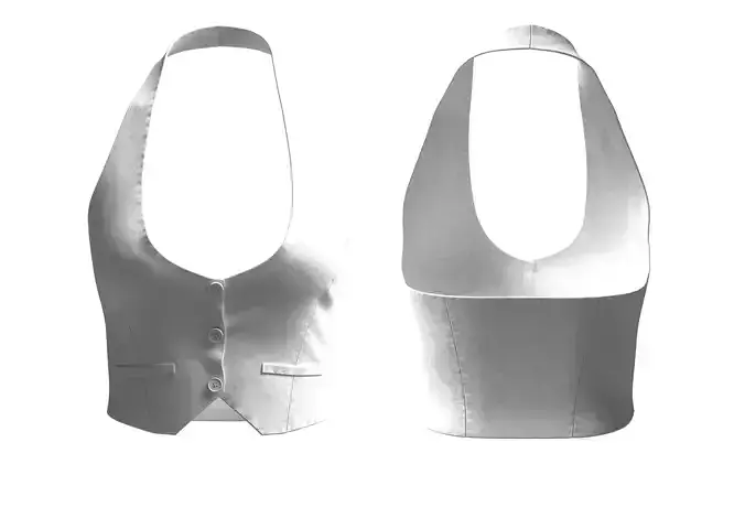 Basic Women halter neck vest 3D Model
