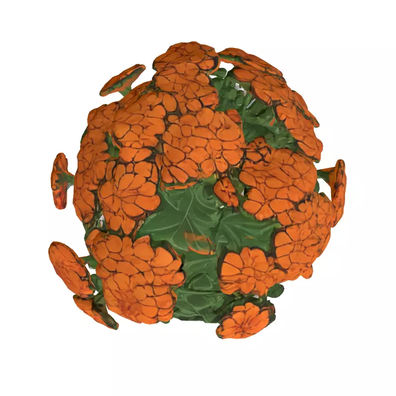 Classical Bust Planter with Flowers Low-poly 3D model_8