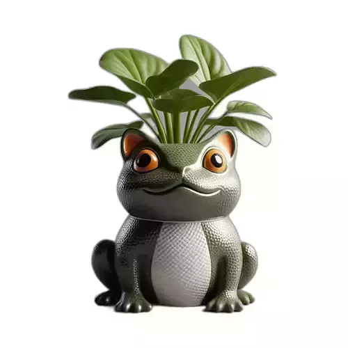 Cute Frog Planter with Plant