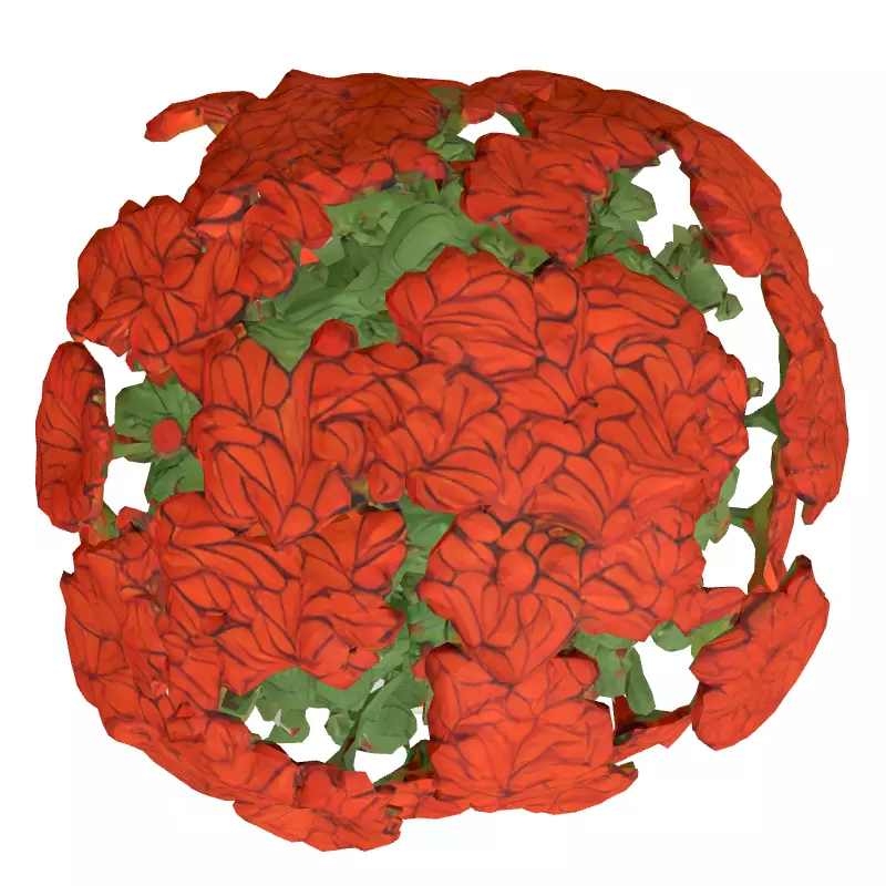 Potted Orange Flower Plant 3D Low-poly 3D model_8