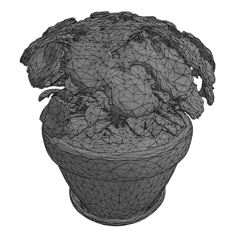 Potted Orange Flower Plant 3D Low-poly 3D model_1