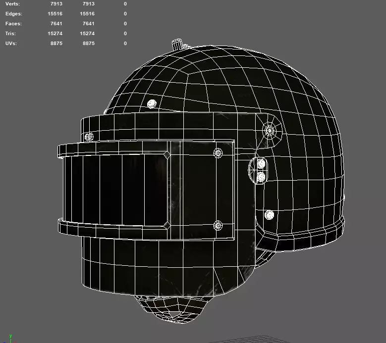 Heavy helmet Rys-T Low-poly 3D model_34