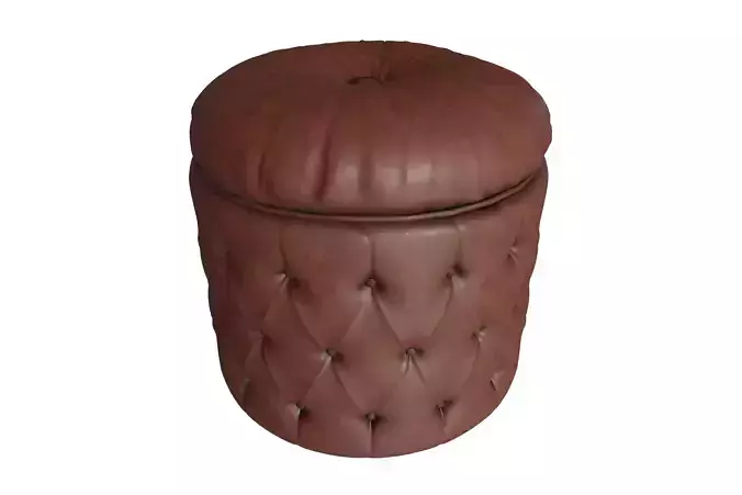 Round Tufted Ottoman with Storage