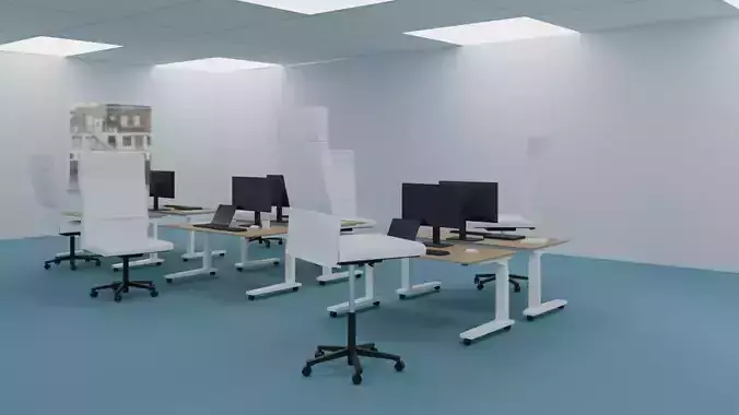 Modern office set with adjustable furniture low poly Low-poly 3D model Modern office set with adjustable furniture low poly Low-poly 3D model