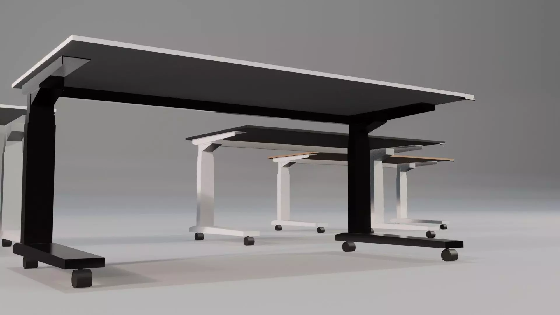 Modern office set with adjustable furniture low poly Low-poly 3D model_4