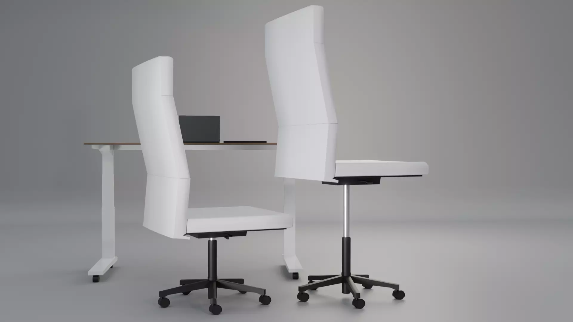 Modern office set with adjustable furniture low poly Low-poly 3D model_9