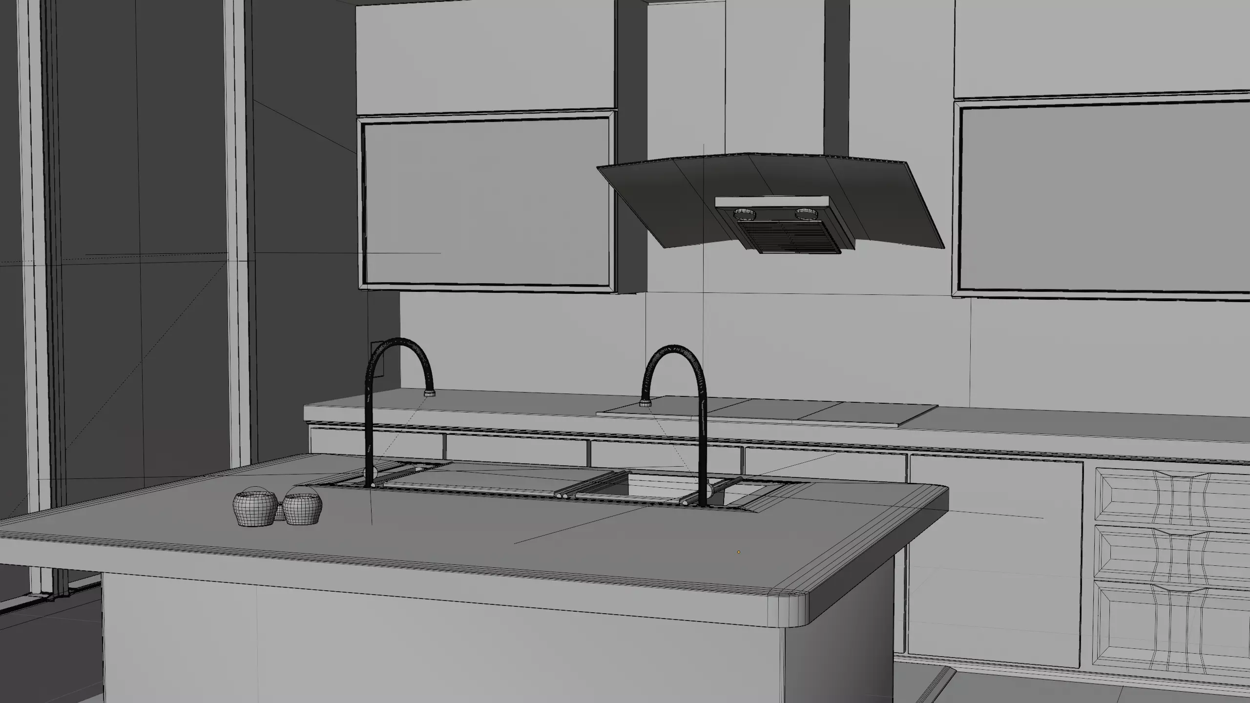 Kitchen Interior Model 3D model_1