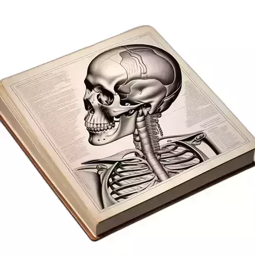 Vintage Anatomy Book Skeletal Diagram Low-poly 3D model