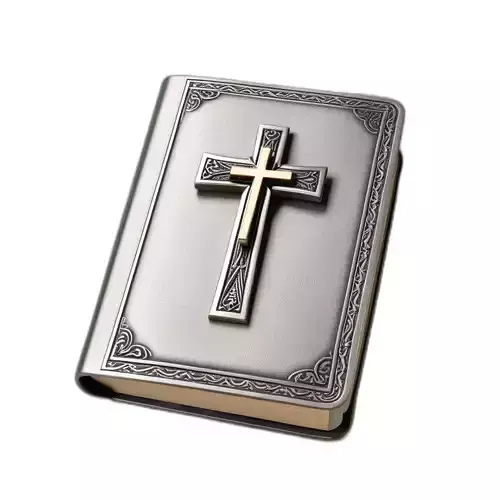 Ornate Holy Bible with Golden Cross