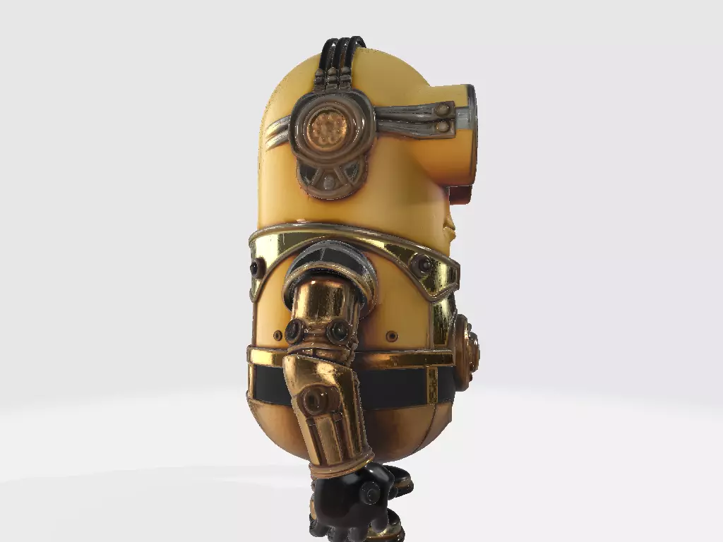 Minions Star Wars C3PO 3D print model_4